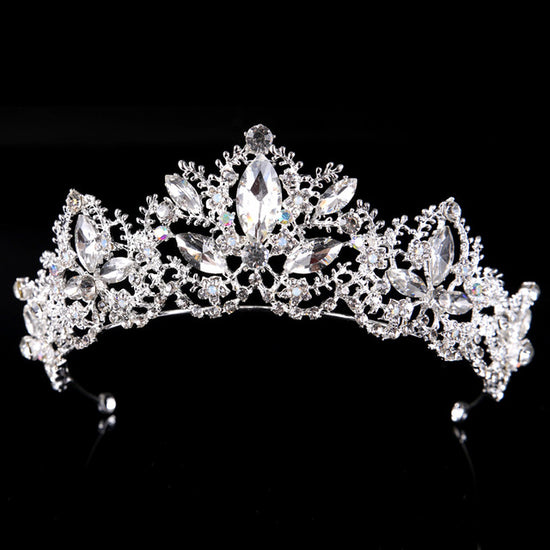 Baroque Luxury Rhinestone Bridal Crown Tiaras Crystal Diadem Tiara for Bride Headband Wedding Hair Accessories - TulleLux Bridal Crowns &  Accessories 