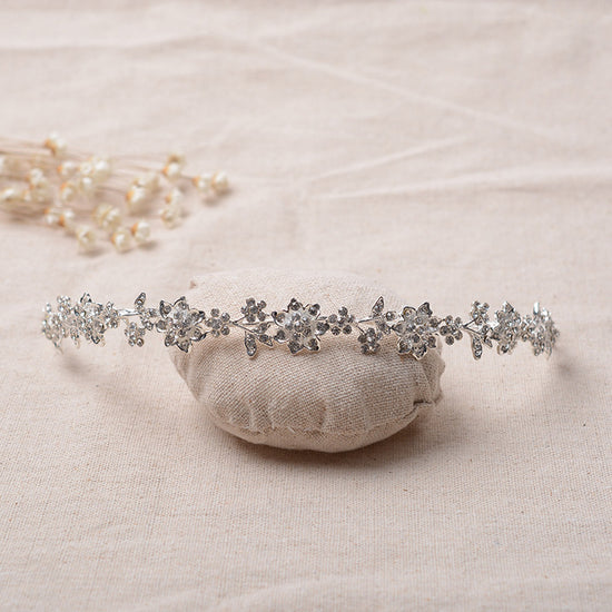 Silver Crystal Tiara Hairband Rhinestone Bridal Crown Wedding Bride Jewelry - TulleLux Bridal Crowns &  Accessories 