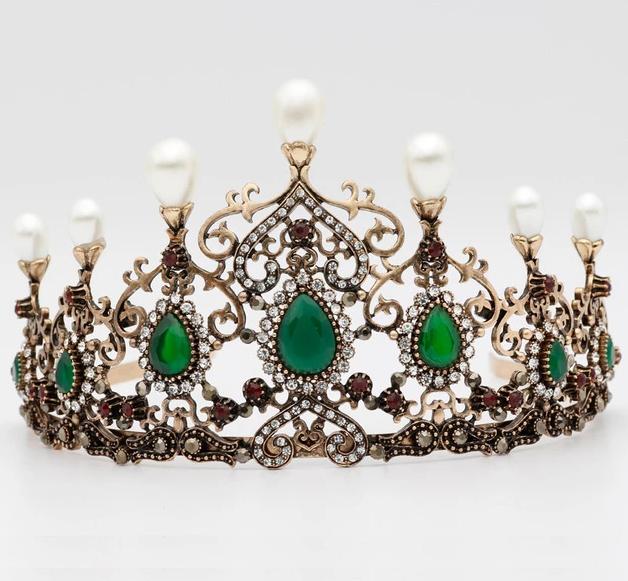 Vintage Beauty Bead Hollow Flower Tiaras   Ethnic Wedding Crown - TulleLux Bridal Crowns &  Accessories 