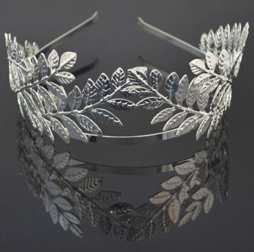 Bridal Hair Accessories, Silver Leaf authentic Headpiece, Wedding Tiara, Grecian Wreath, Forehead Band, Leaves Wreath, Silver Leaf, Boho Leaf Headband