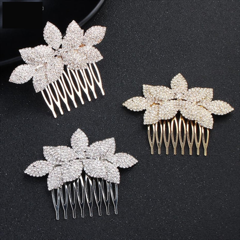 Full Austrian Crystal Hair Combs Fashion Wedding Bridal Hair Jewelry - TulleLux Bridal Crowns &  Accessories 