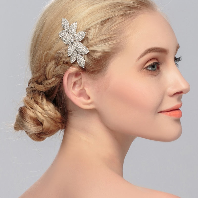 Full Austrian Crystal Hair Combs Fashion Wedding Bridal Hair Jewelry - TulleLux Bridal Crowns &  Accessories 