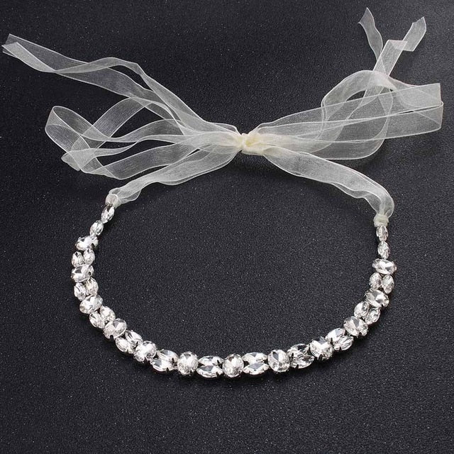 Load image into Gallery viewer, Austrian Crystal Head Chains Wedding Hair Jewelry Headband Bridal Band - TulleLux Bridal Crowns &amp;amp;  Accessories 
