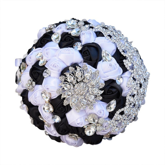 Load image into Gallery viewer, Vintage Brooch Bouquet Lace Handle Bridal Bouquets Wedding Accessories - TulleLux Bridal Crowns &amp;amp;  Accessories 
