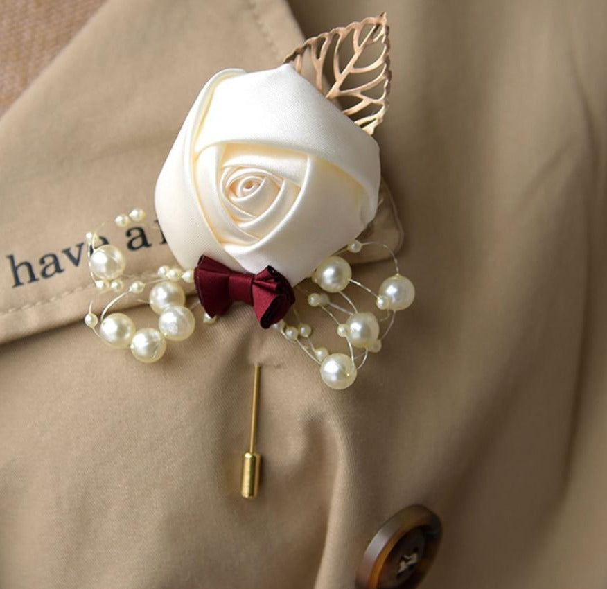 Wedding Boutonnieres Groom Groomsmen Buttonhole Flowers Boutonniere - TulleLux Bridal Crowns &  Accessories 