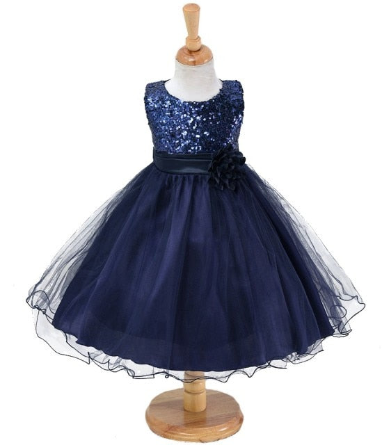 Girls Sequined Flower Princess Party Dress, Baby Girls - TulleLux Bridal Crowns &  Accessories 