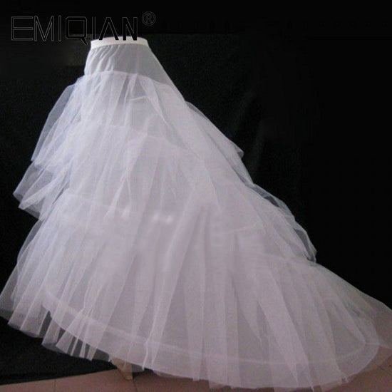 Load image into Gallery viewer, Petticoat Court Train Crinoline Slip Underskirt for A-line Wedding Dress 3 Layers Wedding Accessoires - TulleLux Bridal Crowns &amp;amp;  Accessories 
