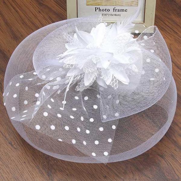 Ladies Elegant Fascinator Hat Flower Hair Accessories Wedding Church Hat Cocktail Feather Headwear - TulleLux Bridal Crowns &  Accessories 