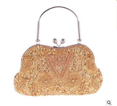 Dressy purse handbag. Indian silk party, wedding handbag. Beads, silk –  Artikrti