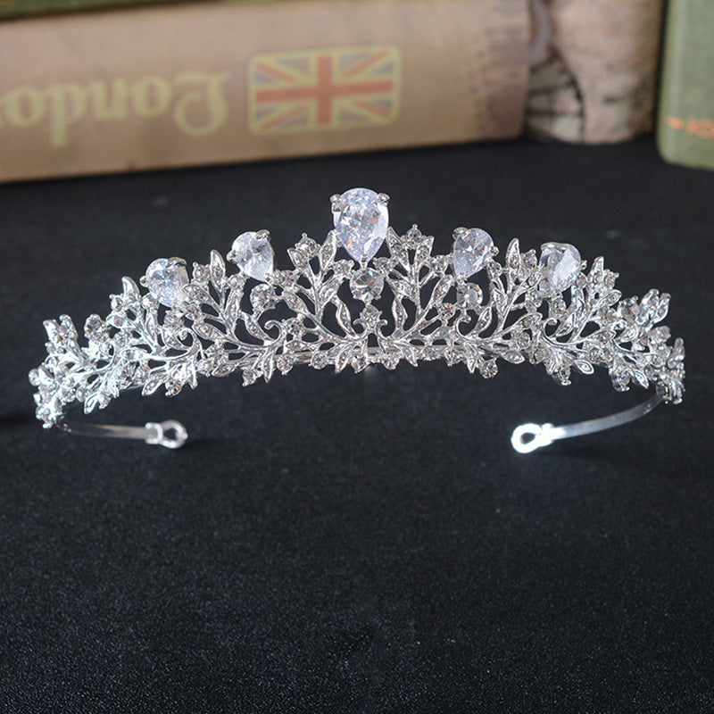 Load image into Gallery viewer, Luxury Wedding Bride Hair Jewelry CZ Headdress  Tiara Cubic Zirconia Headpiece Zircon Jewelry - TulleLux Bridal Crowns &amp;amp;  Accessories 
