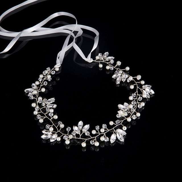 
                      
                        Crystal Rhinestone Bridal Headpieces Satin Ribbon Wedding Hair Accessories for Brides Tiaras Crowns Headbands - TulleLux Bridal Crowns &  Accessories 
                      
                    