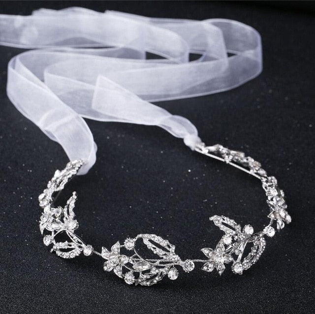 
                      
                        Crystal Rhinestone Bridal Headpieces Satin Ribbon Wedding Hair Accessories for Brides Tiaras Crowns Headbands - TulleLux Bridal Crowns &  Accessories 
                      
                    