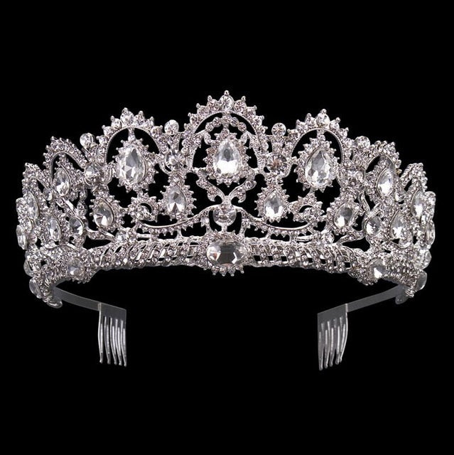 
                      
                        European Crystal Tiaras Vintage Gold Rhinestone Pageant Crowns With Comb Baroque Wedding Hair Accessories - TulleLux Bridal Crowns &  Accessories 
                      
                    