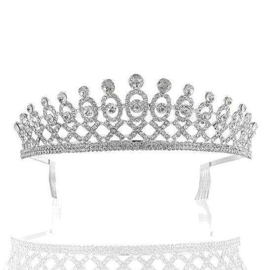European Crystal Tiaras Vintage Gold Rhinestone Pageant Crowns With Comb Baroque Wedding Hair Accessories - TulleLux Bridal Crowns &  Accessories 