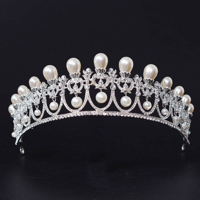 Large Vintage Crystal Bridal Tiaras Crowns Rhinestone Bride Hair Accessory - TulleLux Bridal Crowns &  Accessories 