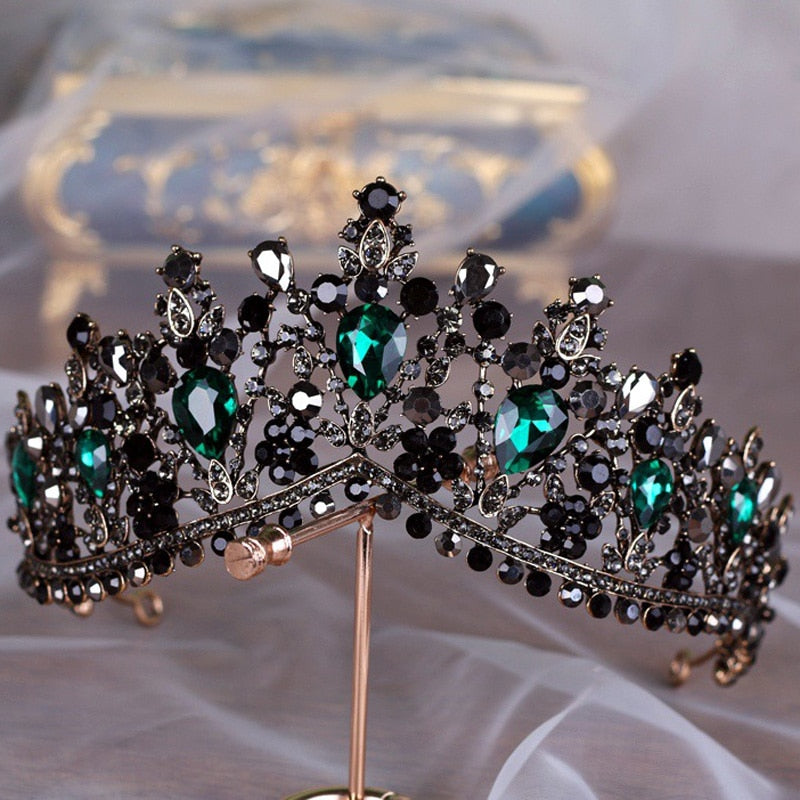 European Crystal Tiaras Vintage Rhinestone Pageant Crown  Wedding Hair Jewelry Accessories - TulleLux Bridal Crowns &  Accessories 