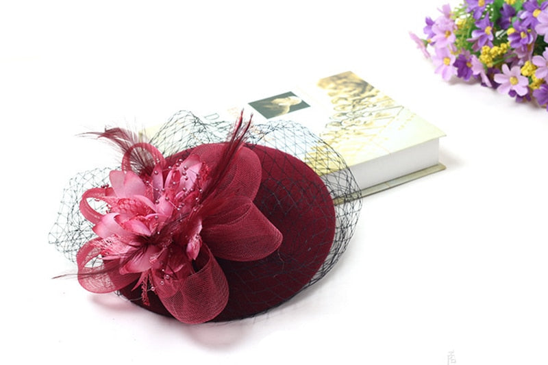 Elegant Fascinators Wedding Hat for Brides Flowers Ladies - TulleLux Bridal Crowns &  Accessories 