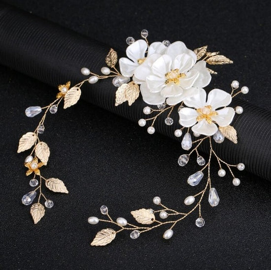 Flowers Leaf Wedding Hair Accessories Hairbands Bride Headband - TulleLux Bridal Crowns &  Accessories 