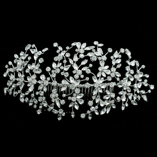 Load image into Gallery viewer, Classic Clear Crystals Rhinestone Wedding Headband  Hair Jewelry Headpiece - TulleLux Bridal Crowns &amp;amp;  Accessories 
