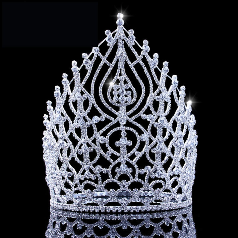 Elegant Tall Miss Crystal Big Tiara Crown