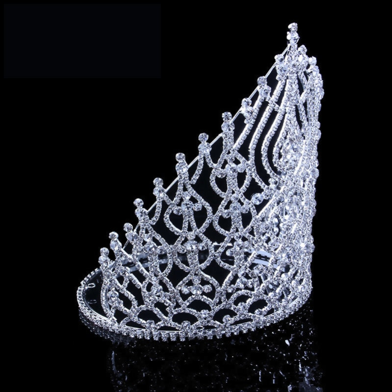 Elegant Tall Miss Crystal Big Tiara Crown