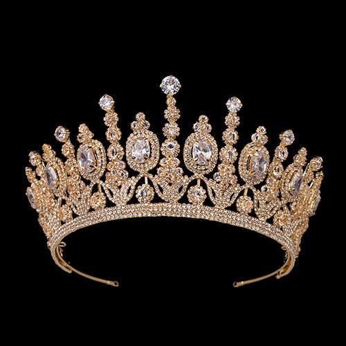 Elliptical Zircon Wedding Bridal Crown – TulleLux Bridal Crowns ...