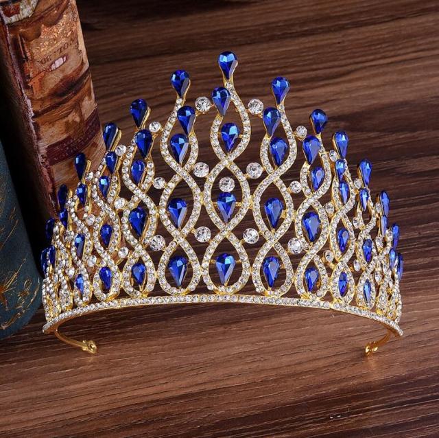 
                      
                        Luxury Multilayer Crystal Drops Royal Queen Tiara Headband Crown - TulleLux Bridal Crowns &  Accessories 
                      
                    