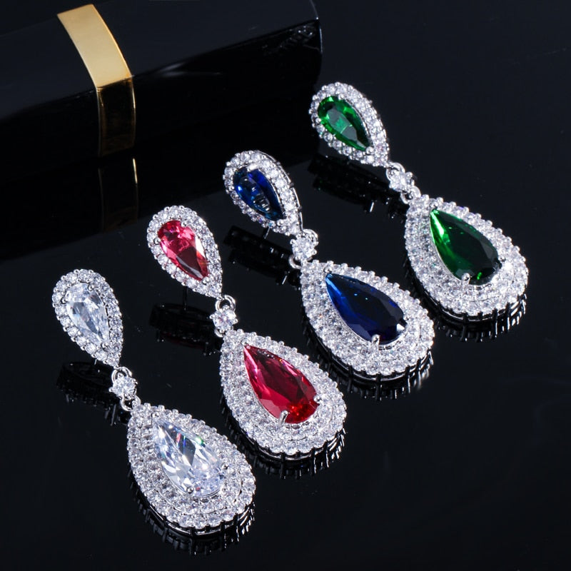 Luxury Water Drop Long Royal Party Jewelry Earrings