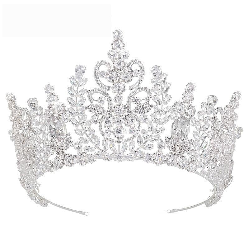 
                      
                        Romantic Detailed Cubic Zirconia Tiara in Silver or Gold - TulleLux Bridal Crowns &  Accessories 
                      
                    