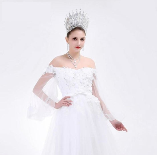 Luxury Big European Large Round Crystal Pageant Wedding Crown - TulleLux Bridal Crowns &  Accessories 