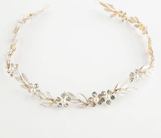 European Leaves Bridal Hairband  Crystal Tiara Hair Jewelry - TulleLux Bridal Crowns &  Accessories 