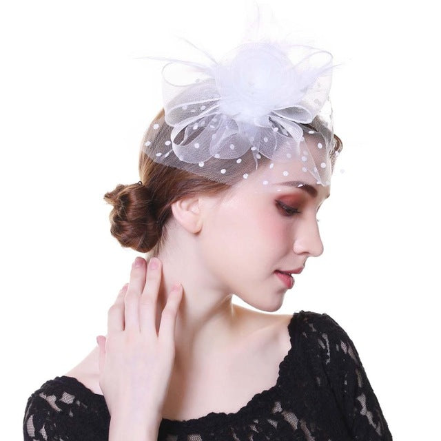 Fascinator Hat Flower Mesh Ribbons Feathers Fedoras Cocktail Tea Party Hat - TulleLux Bridal Crowns &  Accessories 