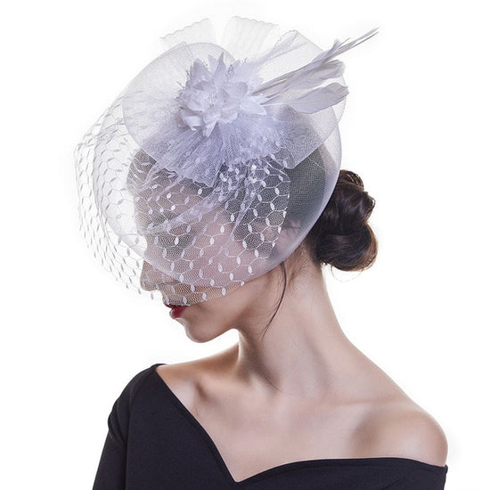 Load image into Gallery viewer, Fascinator Hat Flower Mesh Ribbons Feathers Fedoras Cocktail Tea Party Hat - TulleLux Bridal Crowns &amp;amp;  Accessories 
