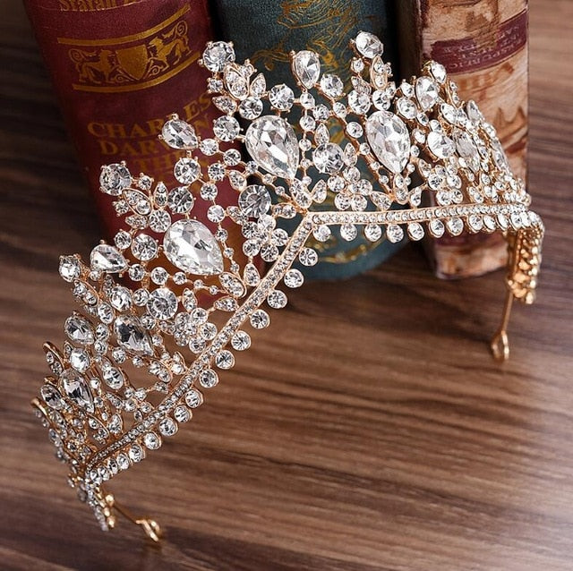 European Crystal Tiaras Vintage Rhinestone Pageant Crown  Wedding Hair Jewelry Accessories - TulleLux Bridal Crowns &  Accessories 