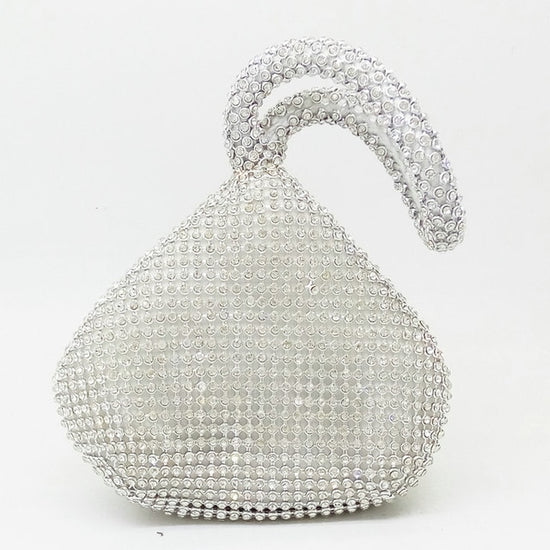 Boutique Sparkling Silver Diamond Mini Evening Clutch Wristlets Bag  Purse - TulleLux Bridal Crowns &  Accessories 