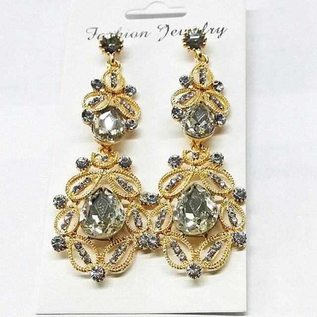 
                      
                        Long Crystal Drop Earrings Vintage  Colors Flower Earrings  Wedding - TulleLux Bridal Crowns &  Accessories 
                      
                    