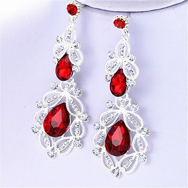 
                      
                        Long Crystal Drop Earrings Vintage  Colors Flower Earrings  Wedding - TulleLux Bridal Crowns &  Accessories 
                      
                    