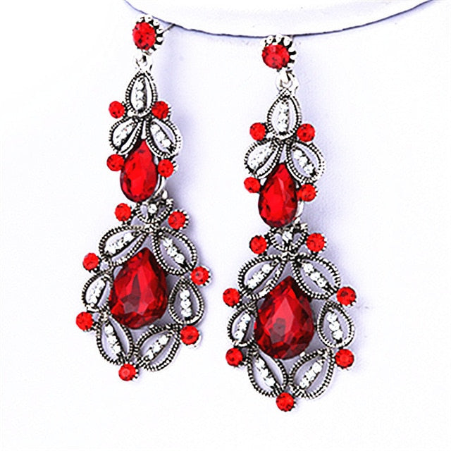 
                      
                        Long Crystal Drop Earrings Vintage  Colors Flower Earrings  Wedding - TulleLux Bridal Crowns &  Accessories 
                      
                    