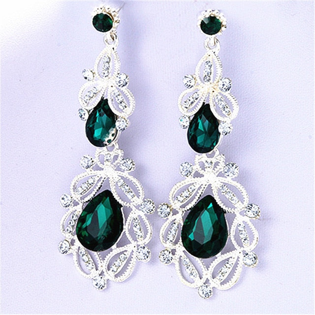
                      
                        Long Crystal Drop Earrings Vintage  Colors Flower Earrings  Wedding - TulleLux Bridal Crowns &  Accessories 
                      
                    