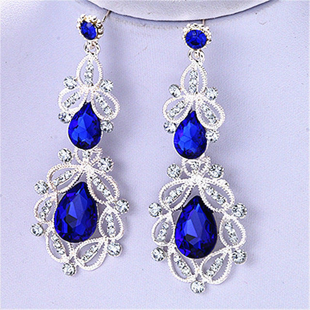 
                      
                        Long Crystal Drop Earrings Vintage  Colors Flower Earrings  Wedding - TulleLux Bridal Crowns &  Accessories 
                      
                    