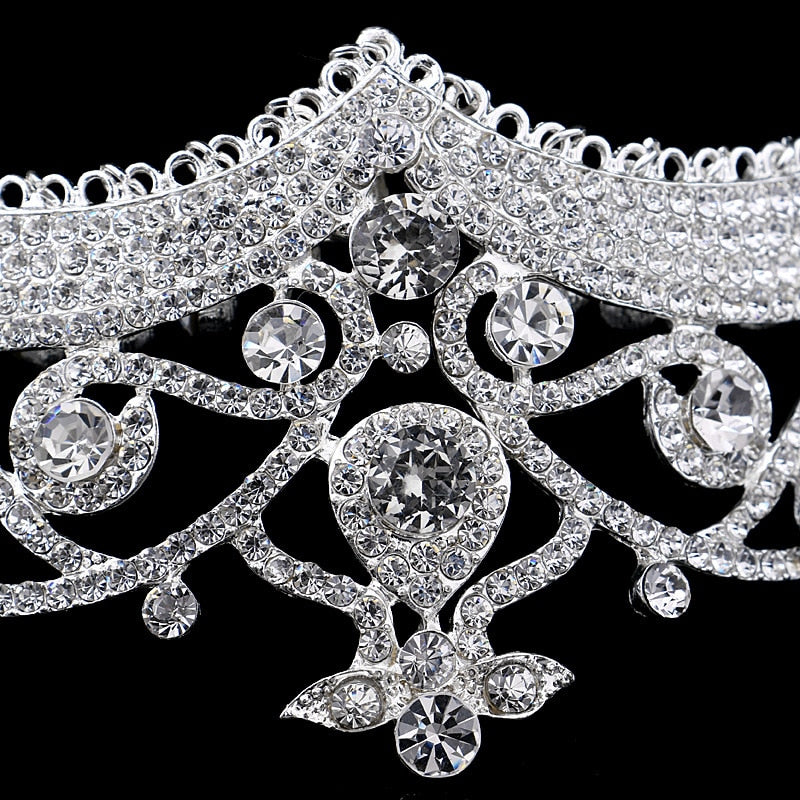 Long Rhinestone Crystal Drop Tassel Crown  Bridal Wedding Hair Accessory - TulleLux Bridal Crowns &  Accessories 