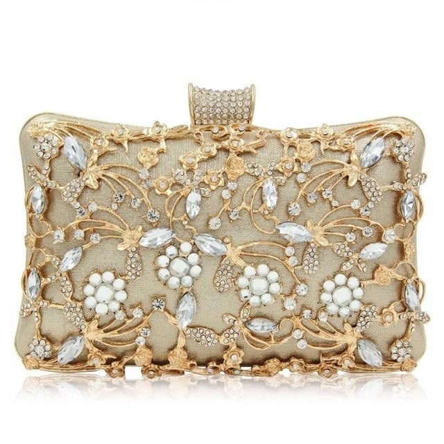 Crystal Clutch Purse Crossbody Chain Shoulder Bag with Rhinestone - TulleLux Bridal Crowns &  Accessories 