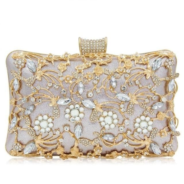 Crystal Clutch Purse Crossbody Chain Shoulder Bag with Rhinestone - TulleLux Bridal Crowns &  Accessories 
