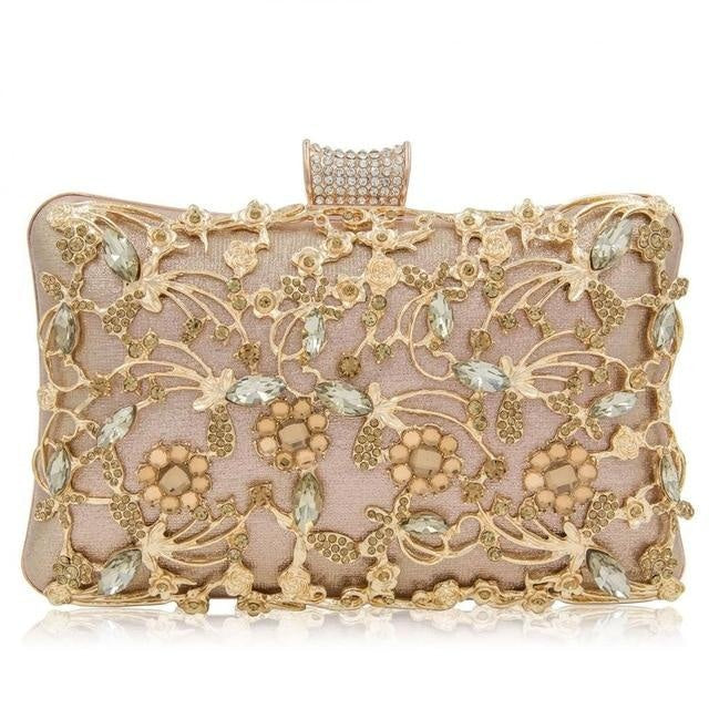 Crystal Clutch Purse Crossbody Chain Shoulder Bag with Rhinestone - TulleLux Bridal Crowns &  Accessories 