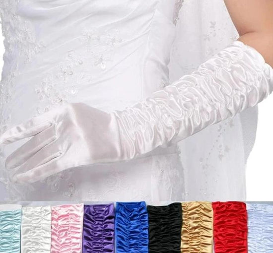 Long Satin Elegant Pageant Party Gloves - TulleLux Bridal Crowns &  Accessories 