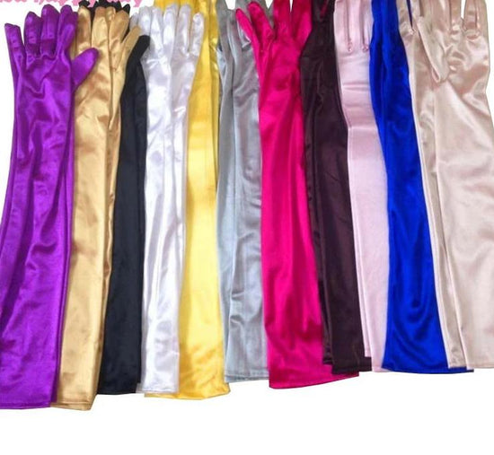 Ladies Dress Pageant Fingerlings Elegant Gloves in Multiple Satin Colors - TulleLux Bridal Crowns &  Accessories 