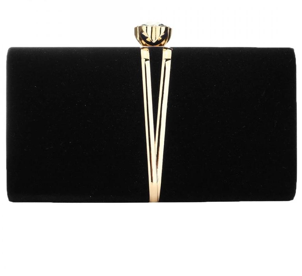 
                      
                        Luxurious Black Evening Clutch Bag Comes in 4 Elegant Colors - TulleLux Bridal Crowns &  Accessories 
                      
                    