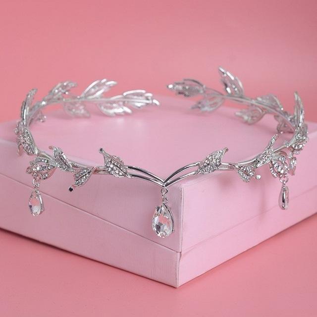 
                      
                        Gold Crystal Teardrop Bridal Wedding Head Band Tiara Crown - TulleLux Bridal Crowns &  Accessories 
                      
                    