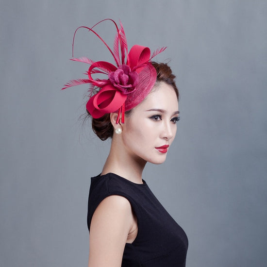 Fashion Flower Feather Hats Elegant Fascinators - TulleLux Bridal Crowns &  Accessories 