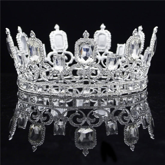 Vintage Baroque Large Blue Crystal Queen Full Crown - TulleLux Bridal Crowns &  Accessories 